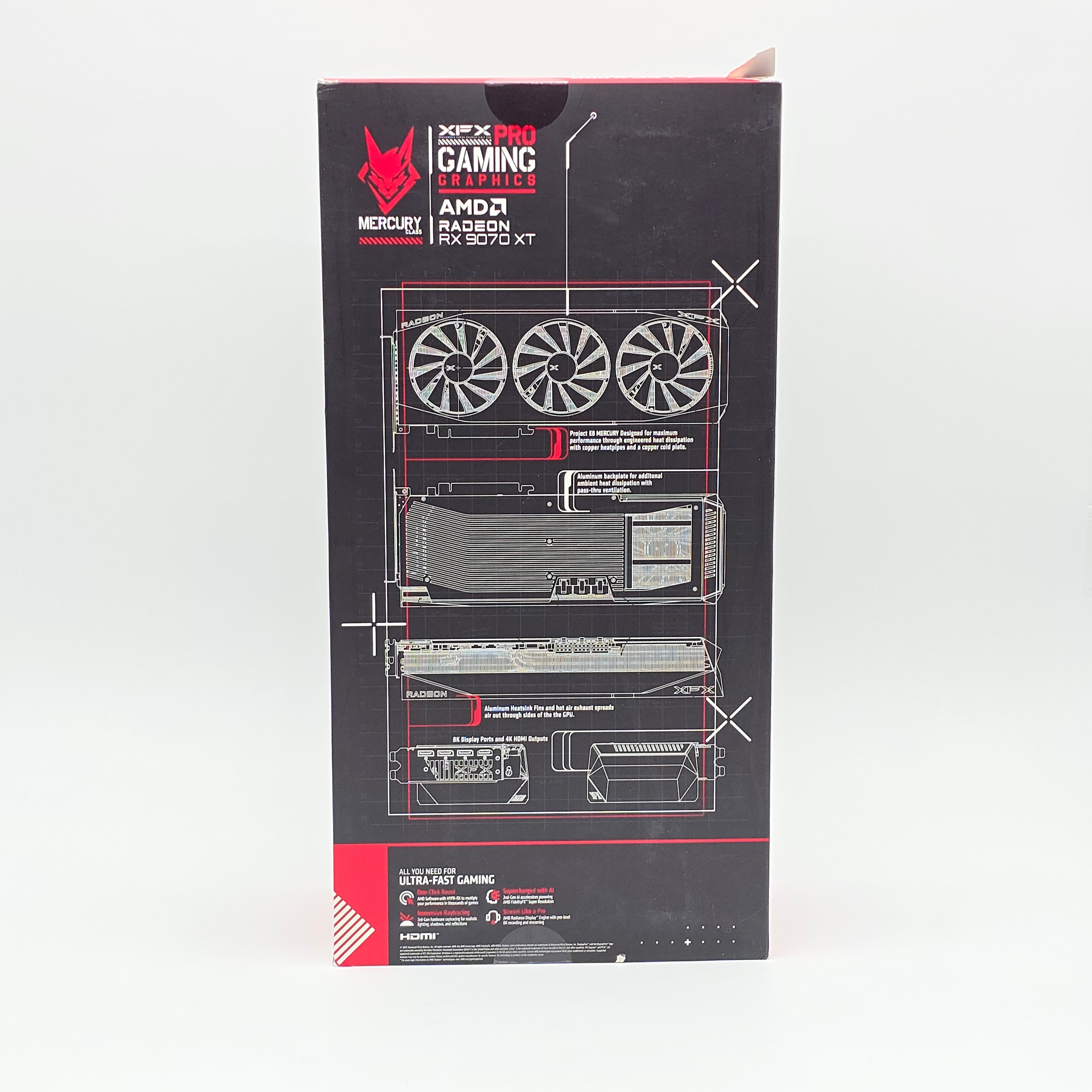 RX 9070 XT XFX Mercury Class Pro Gaming OC 16GB, AMD Radeon Gaming Graphics Card GPU
