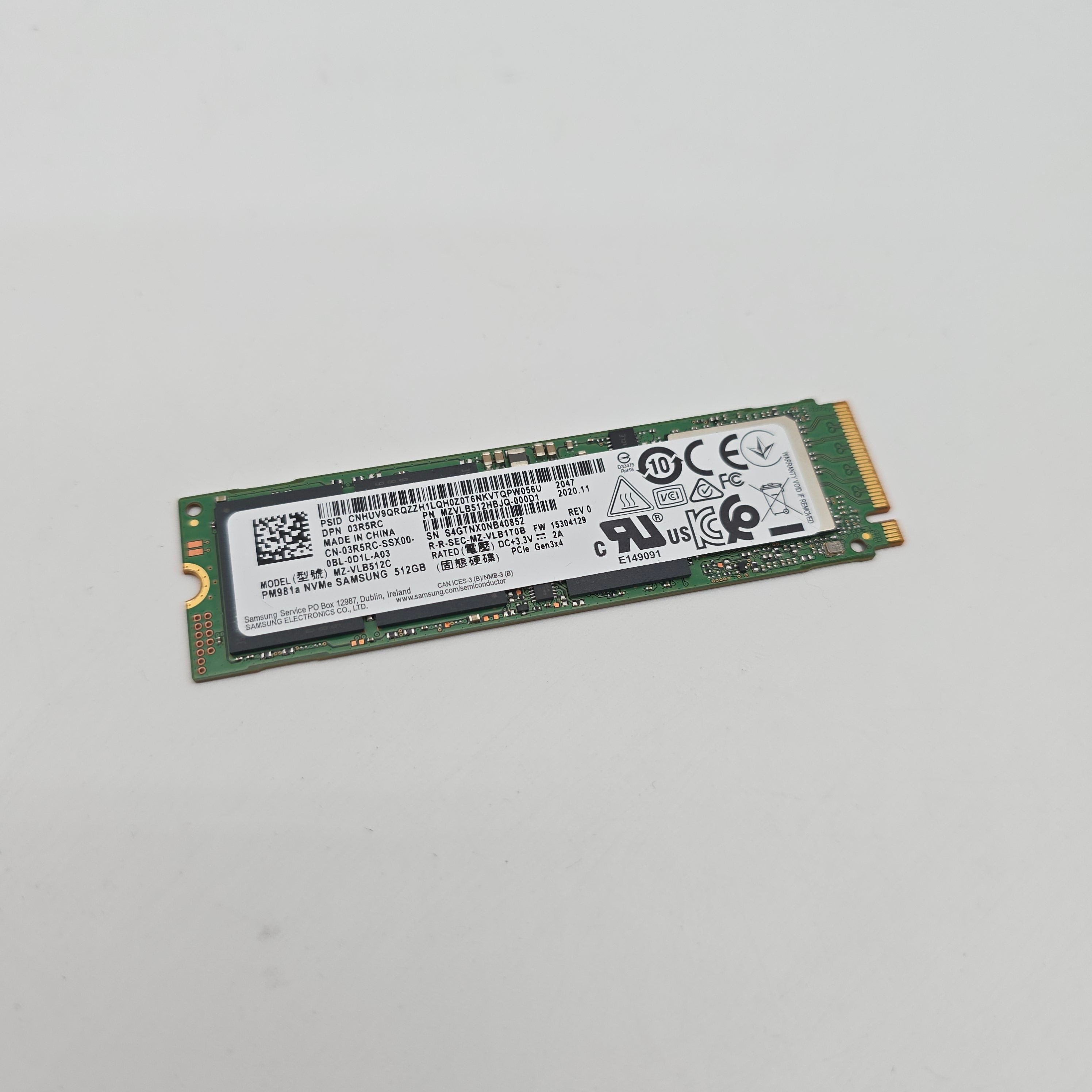 Samsung 512GB M.2 NVMe SSD Storage