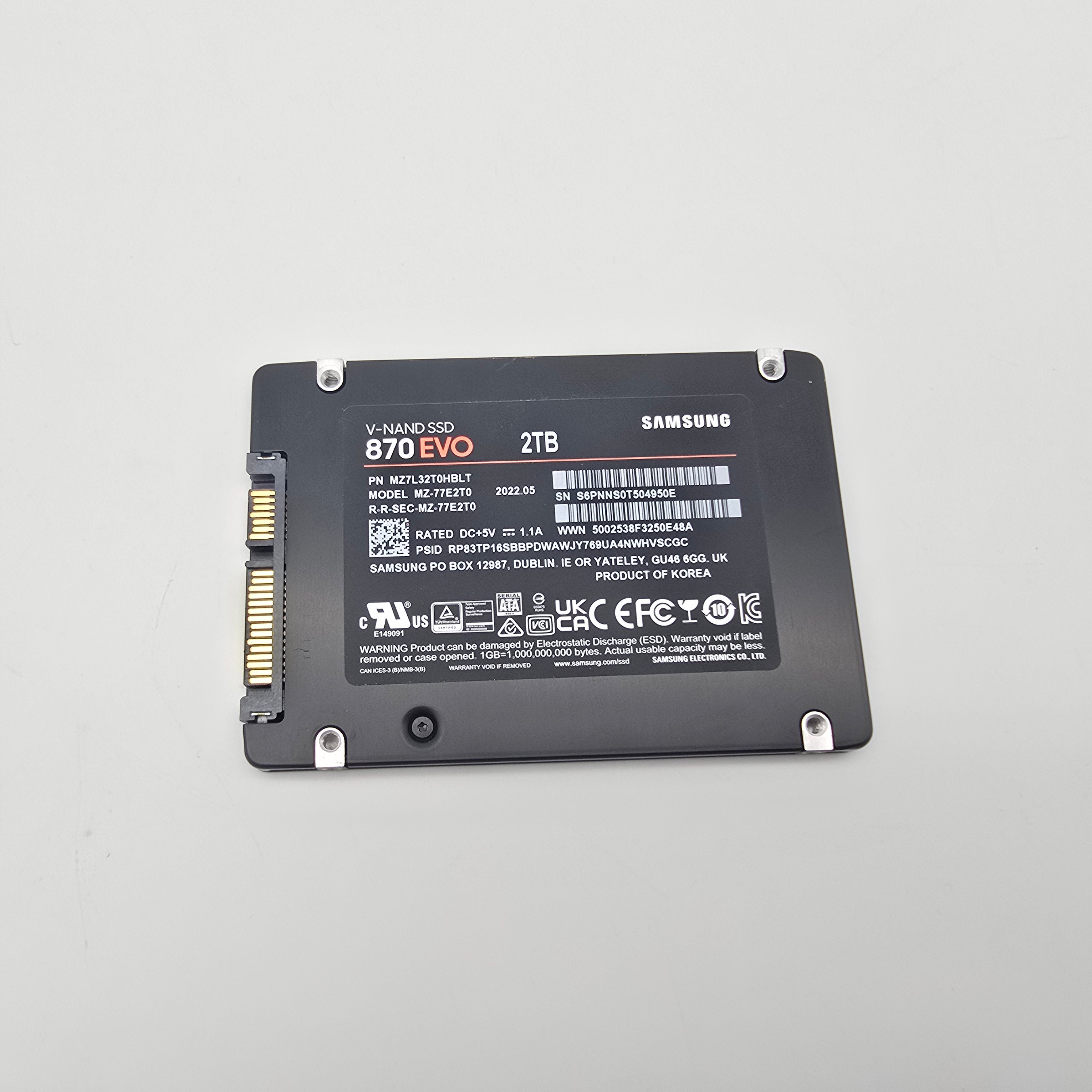 Samsung 870 EVO 2TB SATA SSD Storage