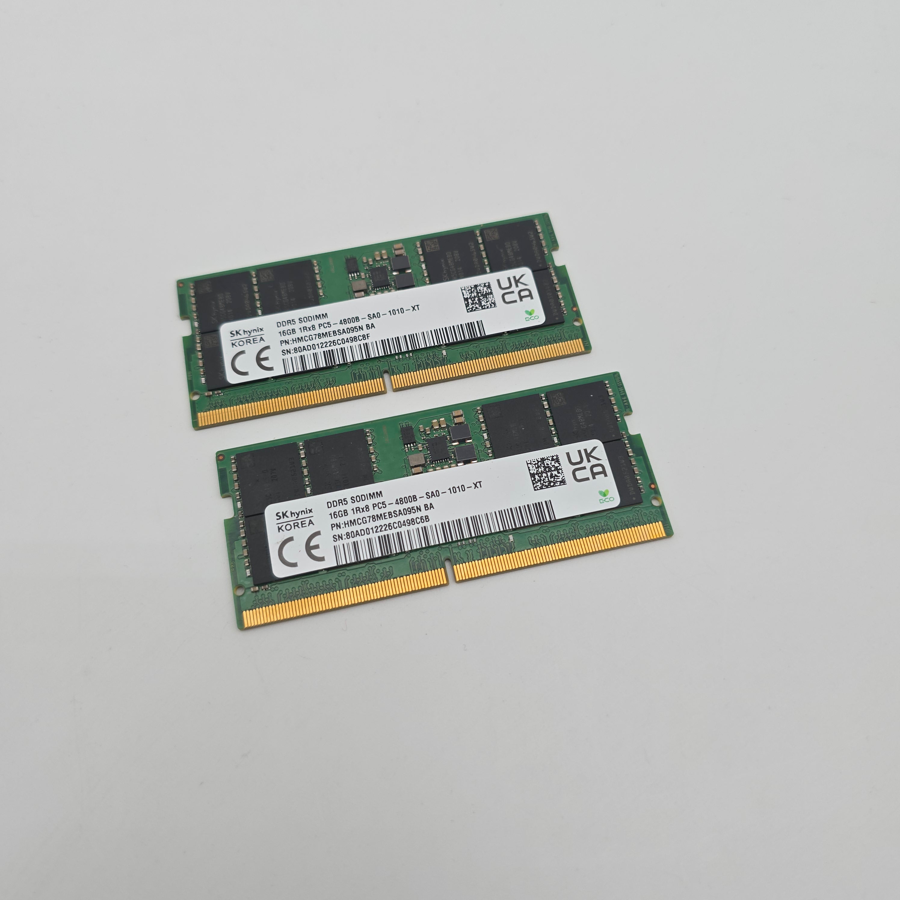 SK Hynix 32GB DDR5, 4800MHz, SODIMM Laptop Memory RAM (2x16GB)