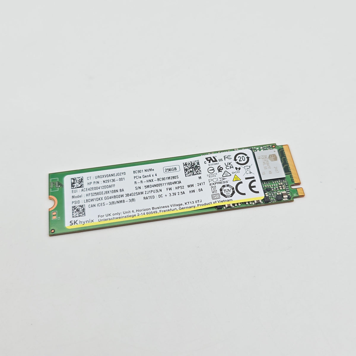 SK Hynix BC901 256GB M.2 NVMe Gen4 SSD, Internal Gaming Solid State Drive Storage