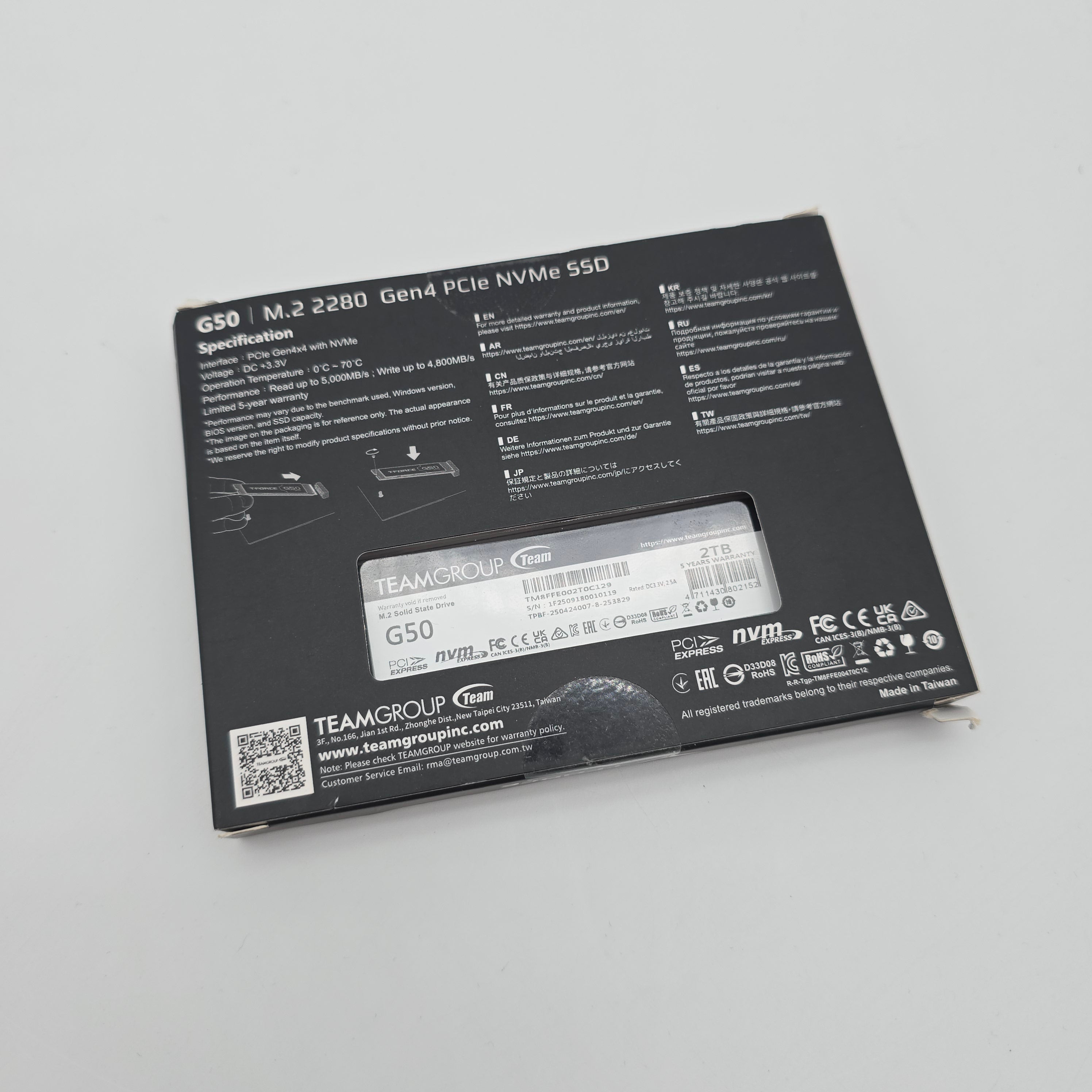 Teamgroup T-Force G50 2TB, M.2 NVMe SSD Storage