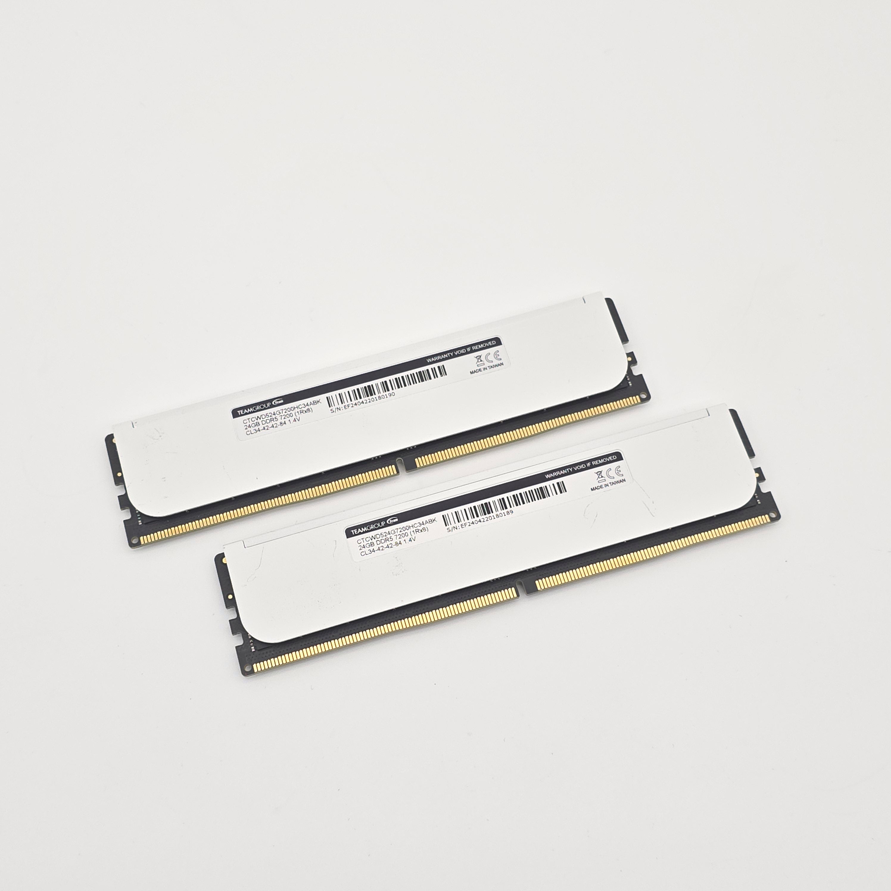 Teamgroup TCreate White 48GB DDR5 RAM, 7200MHz, CL34-42-42-84, Desktop Gaming Memory