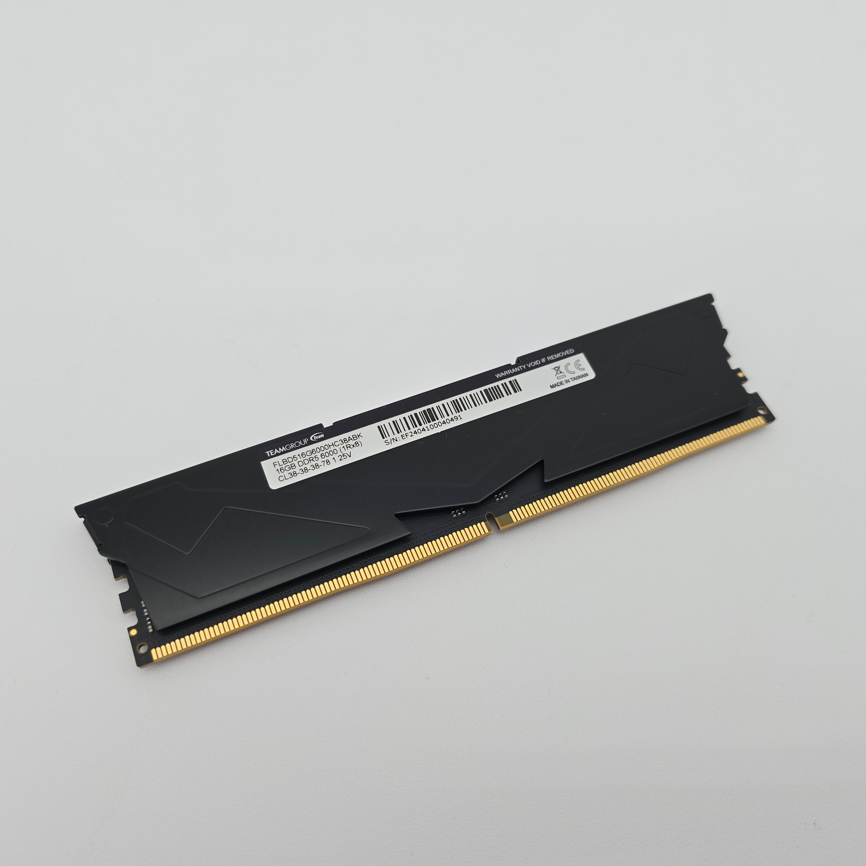 16GB DDR5 RAM 6000MHz, Teamgroup TForce Black, Single 1x16GB Stick, CL-38-38-38-78