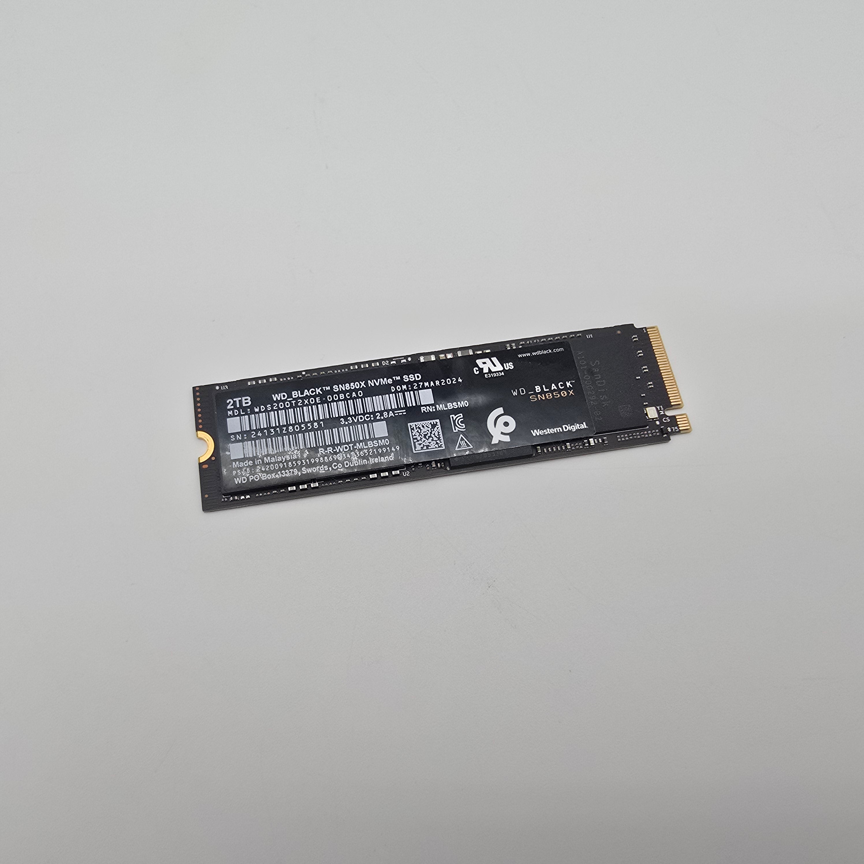 Western Digital WD_Black SN850X 2TB, NVMe SSD Storage