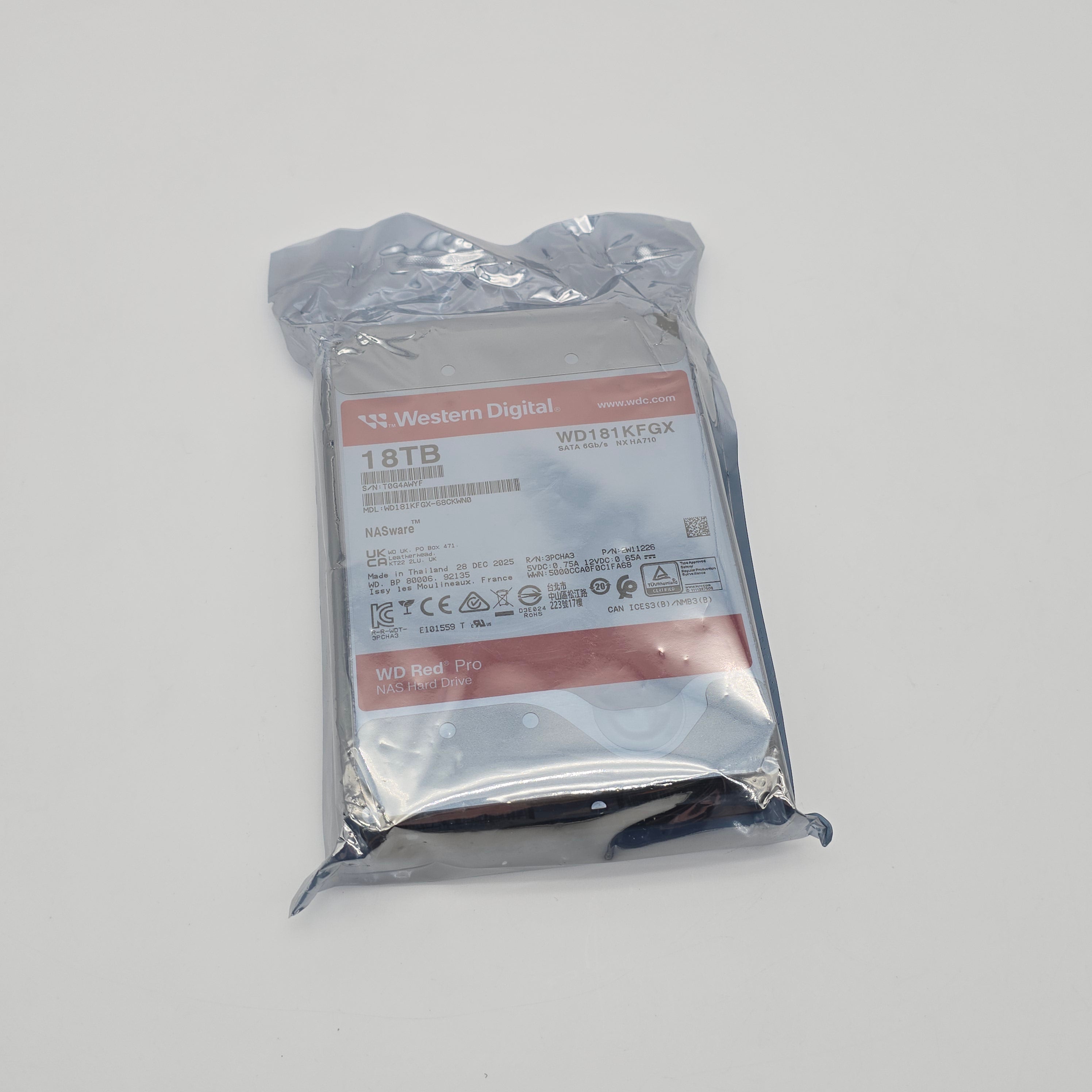 Western Digital WD Red Pro 18TB, SATA NAS Hard Drive HDD Storage