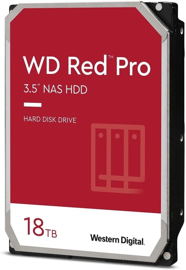 Western Digital WD Red Pro 18TB, SATA NAS Hard Drive HDD Storage