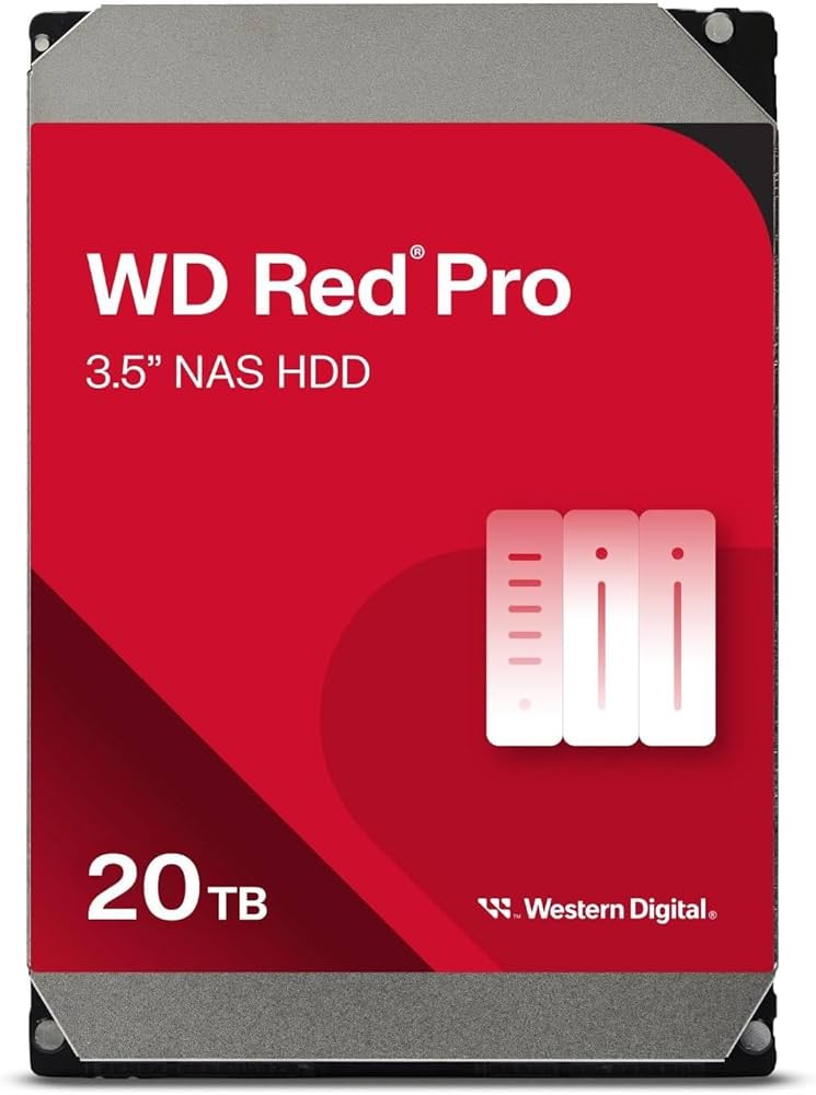 Western Digital WD Red Pro 20TB, SATA NAS Hard Drive HDD Storage